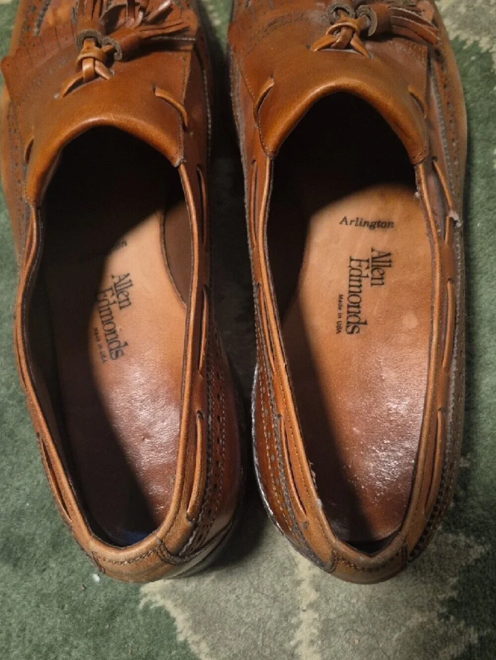 Allen Edmonds Tan Leather Tassel Wingtip Loafers